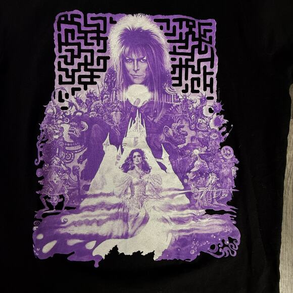 Labyrinth David Bowie Rock Me Movie Graphic Tee Black Purple Design - Picture 5 of 7